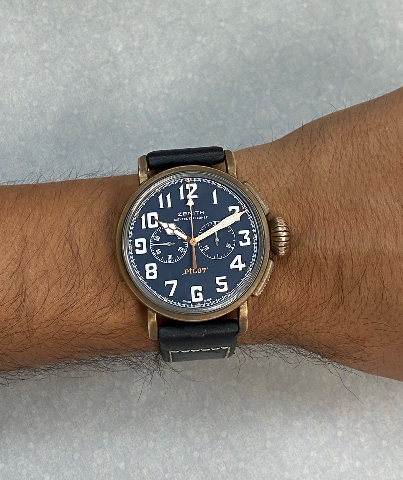 Zenith Pilot Type 20 Chronograph Bronze Blue Dial 45mm Watch B/P '20 29.2430.406 Zenith Pilot Type 20 Chronograph Bronze Blue Dial 45mm Watch B/P '20 29.2430.406