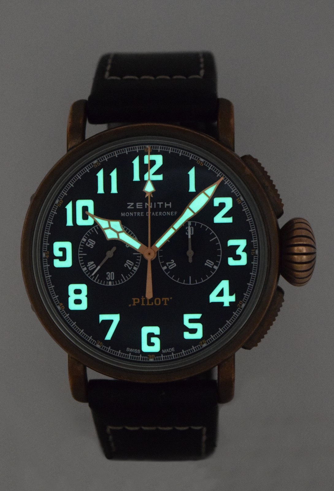 Zenith Pilot Type 20 Chronograph Bronze Blue Dial 45mm Watch B/P '20 29.2430.406 Zenith Pilot Type 20 Chronograph Bronze Blue Dial 45mm Watch B/P '20 29.2430.406