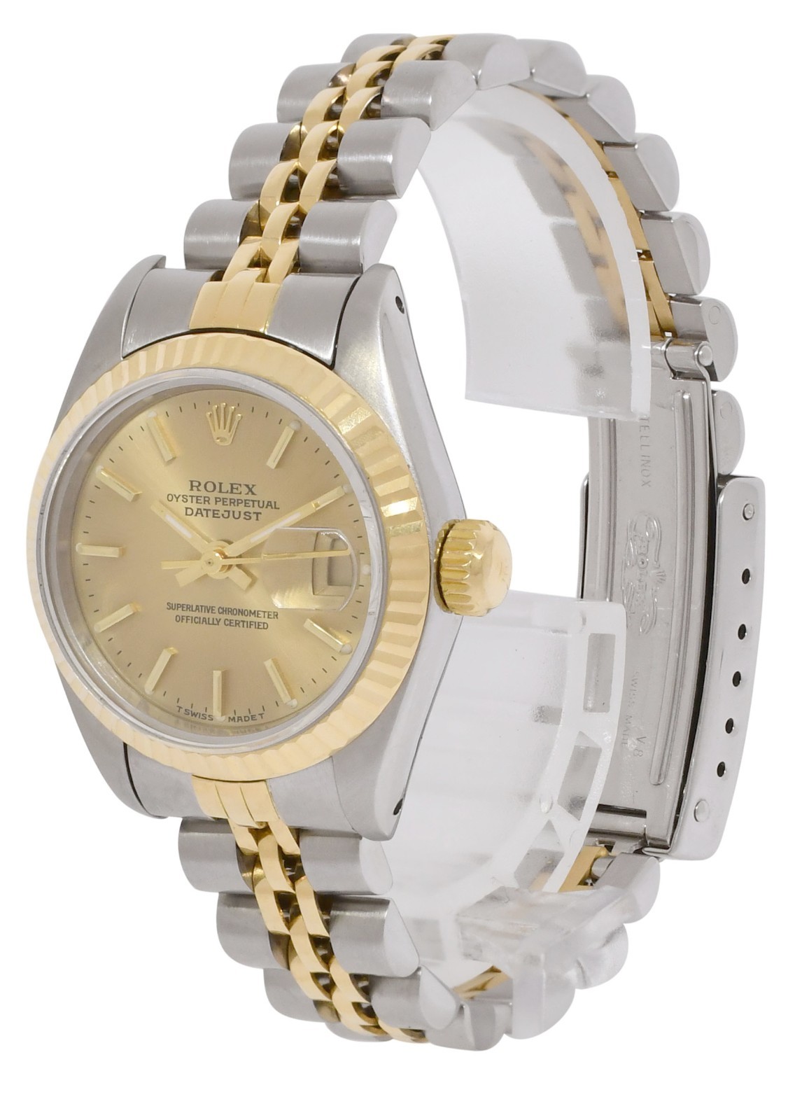 Rolex Datejust 18k Yellow Gold/Steel Champagne Dial 26mm Jubilee Watch X 69173