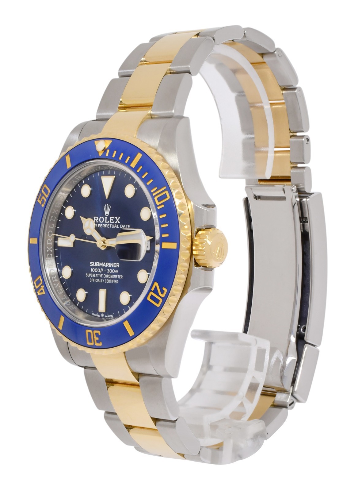 Rolex Submariner Date Yellow Gold/Steel Ceramic Blue 41mm Watch +Card '20 126613