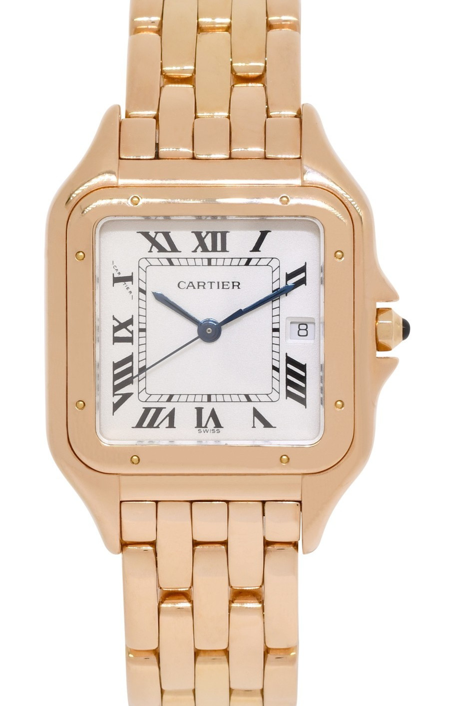 Cartier Panthere Large RARE 18k Rose Gold White Dial Quartz Watch 287968