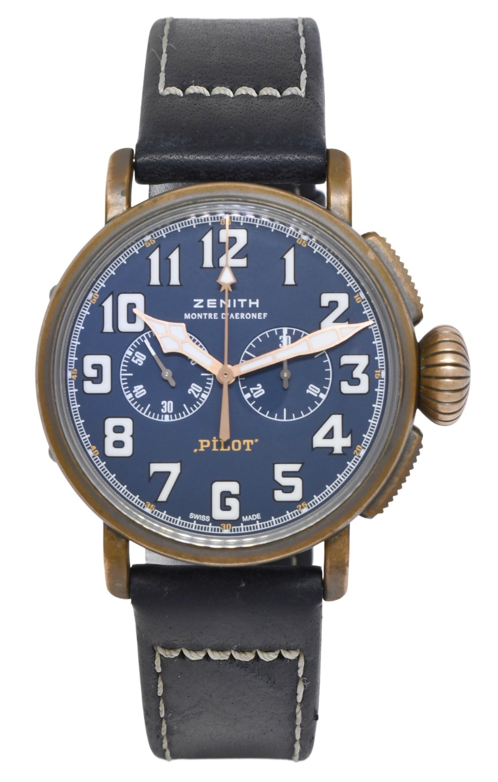 Zenith Pilot Type 20 Chronograph Bronze Blue Dial 45mm Watch B/P '20 29.2430.406 Zenith Pilot Type 20 Chronograph Bronze Blue Dial 45mm Watch B/P '20 29.2430.406