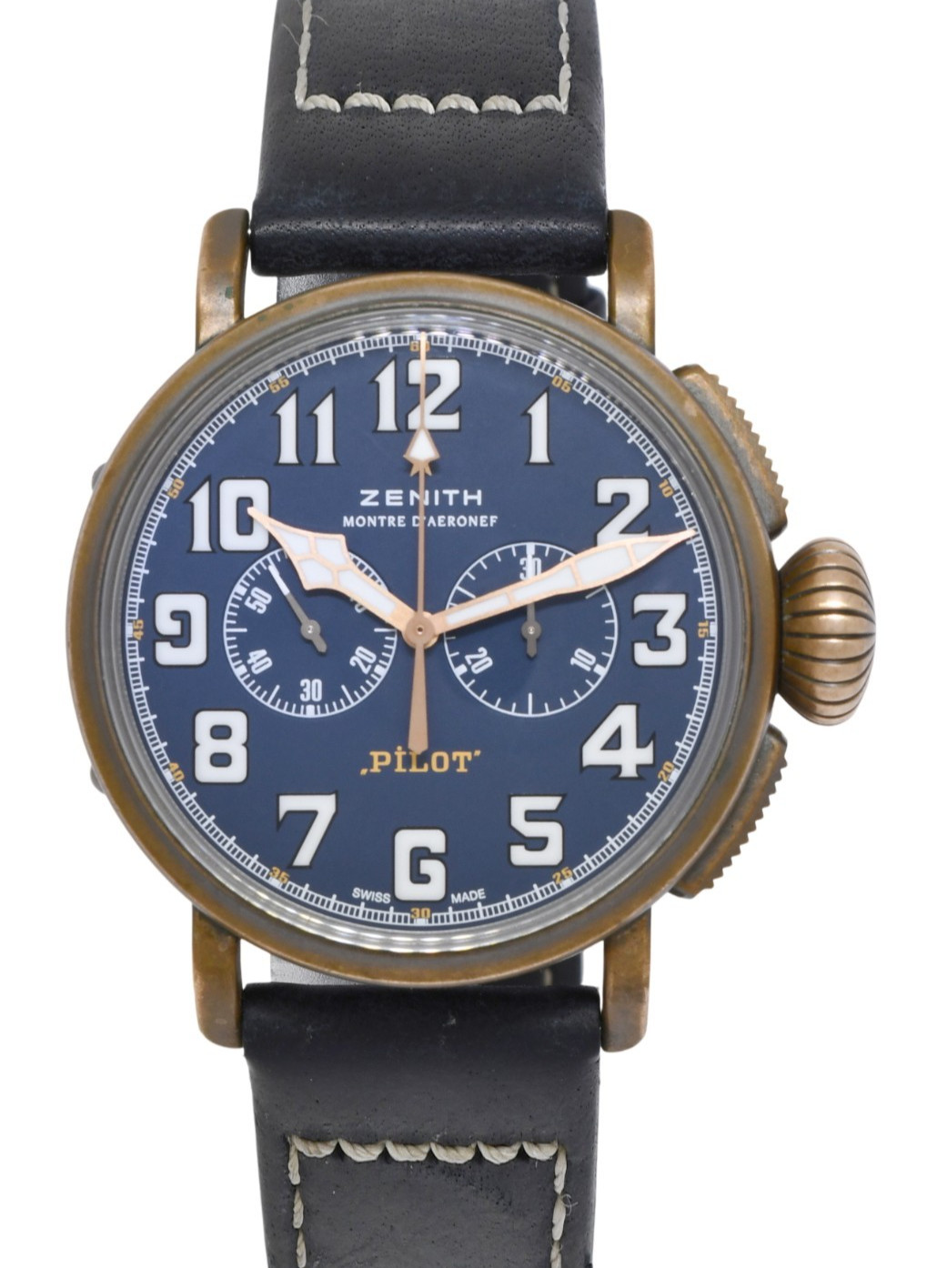 Zenith Pilot Type 20 Chronograph Bronze Blue Dial 45mm Watch B/P '20 29.2430.406 Zenith Pilot Type 20 Chronograph Bronze Blue Dial 45mm Watch B/P '20 29.2430.406
