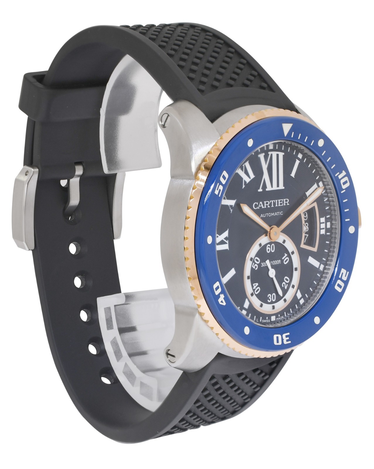 Cartier Calibre Diver Steel & 18k RG Bezel Blue 42mm Watch W2CA0008 B/P '18 3729