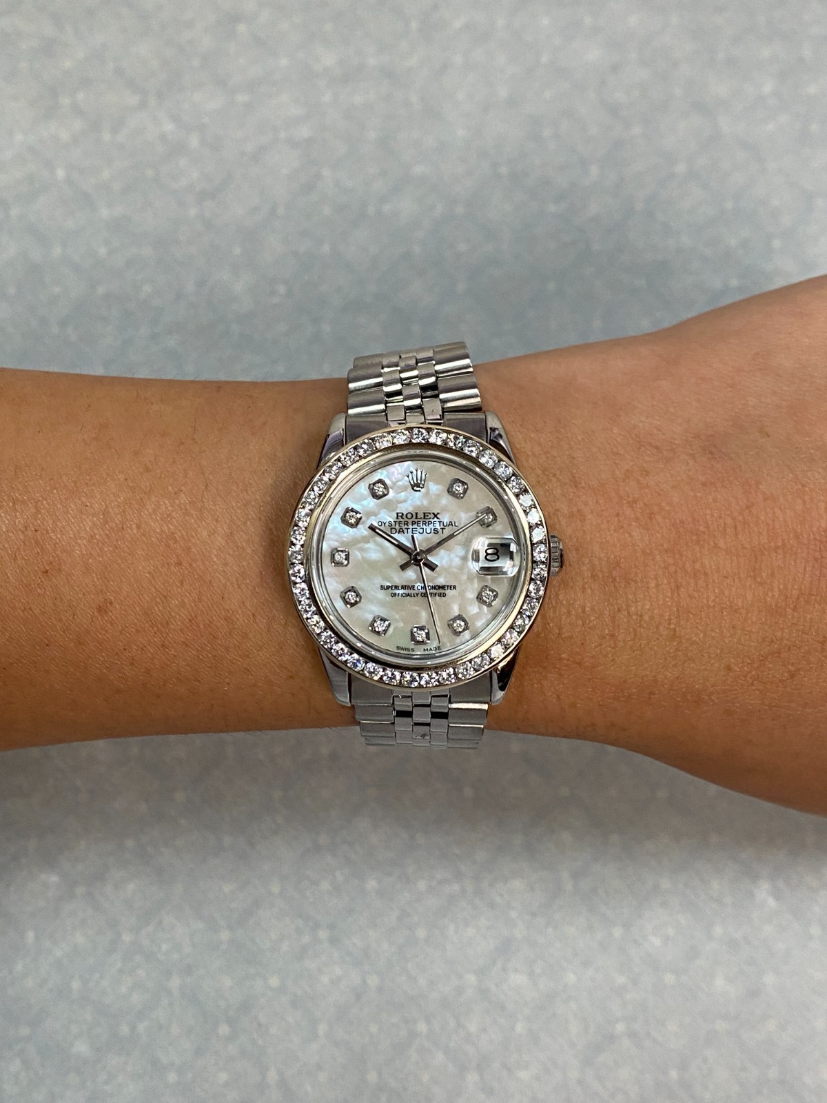 Rolex Datejust Steel MOP Diamond Dial/Bezel Ladies 31mm Jubilee Watch R 68240 Rolex Datejust Steel MOP Diamond Dial/Bezel Ladies 31mm Jubilee Watch R 68240