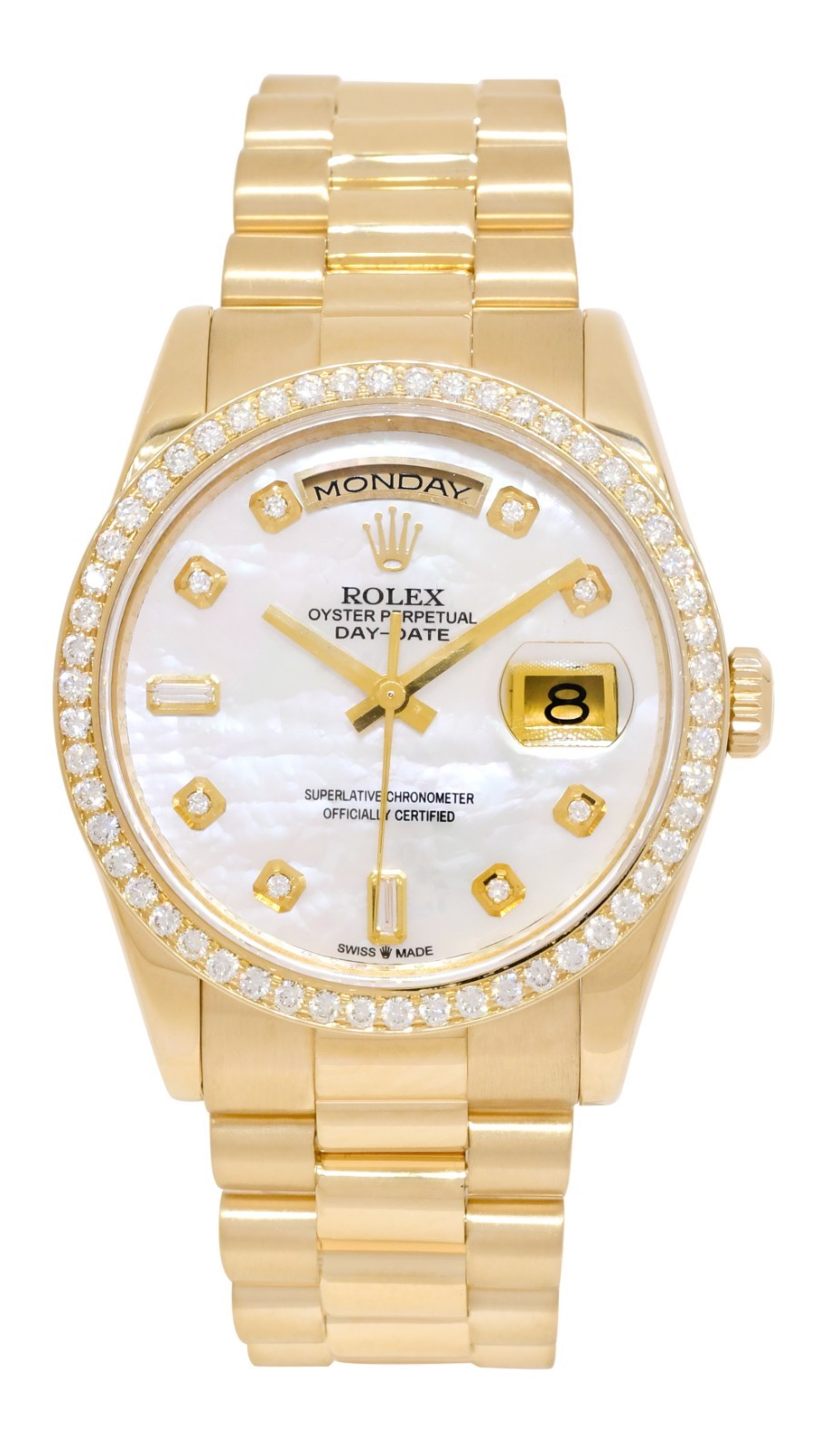 Rolex Day-Date President Yellow Gold MOP Diamond Dial/Bezel 36mm Watch Z 118238 Rolex Day-Date President Yellow Gold MOP Diamond Dial/Bezel 36mm Watch Z 118238