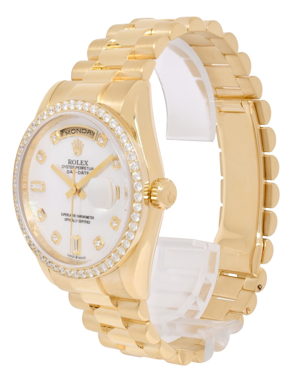 Rolex Day-Date President Yellow Gold MOP Diamond Dial/Bezel 36mm Watch Z 118238