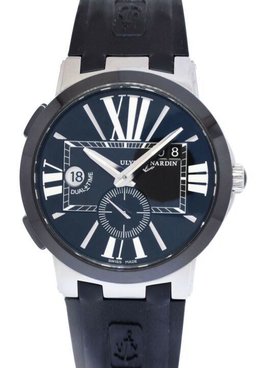 Ulysse Nardin Executive Dual Time Steel & Ceramic Mens 43mm Watch B/P 243-00 Ulysse Nardin Executive Dual Time Steel & Ceramic Mens 43mm Watch B/P 243-00