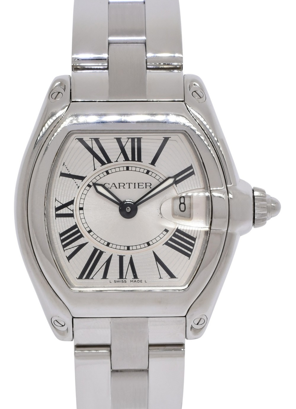 Cartier Roadster Stainless Steel Silver Dial Ladies Quartz Watch 2675