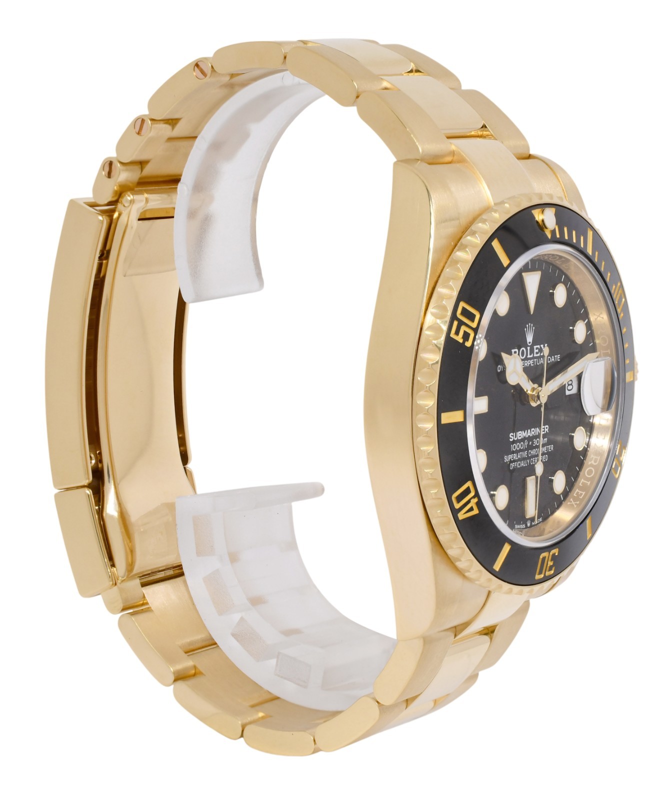 Rolex Submariner Date 18k Yellow Gold Black Ceramic 41mm Watch B/P '21 126618