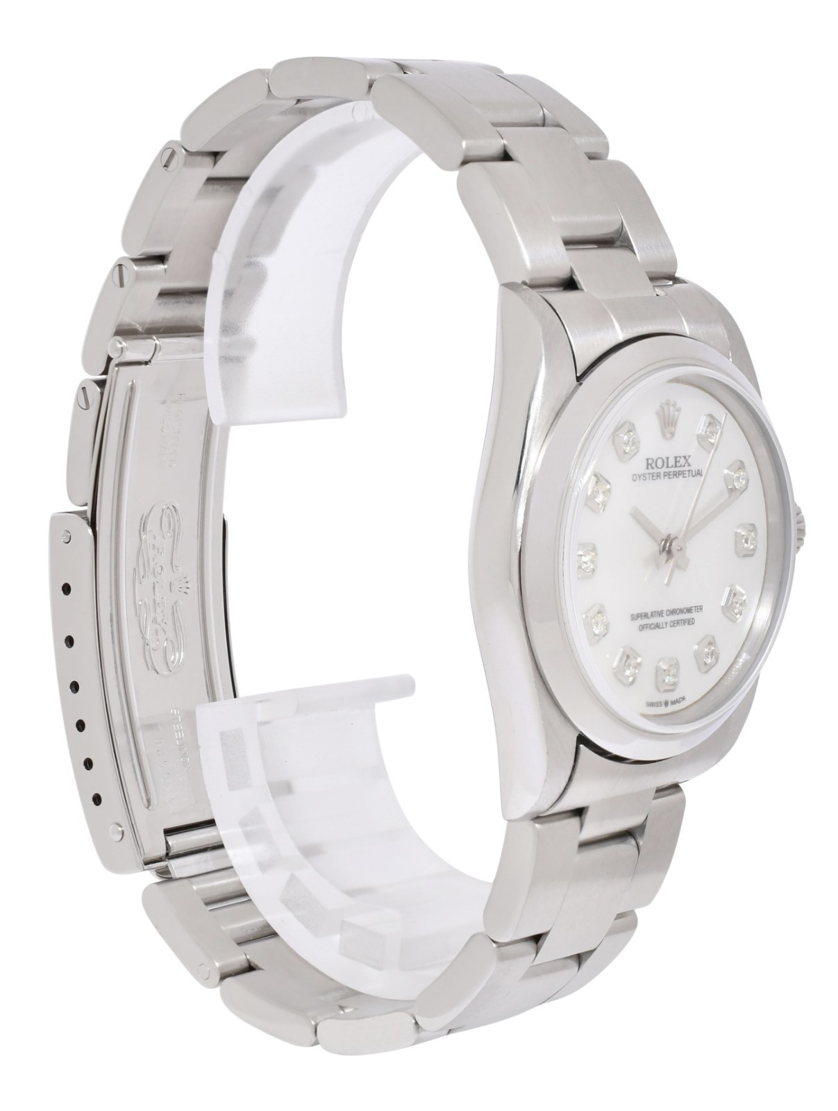 Rolex Oyster Perpetual Steel MOP Diamond Dial Ladies 31mm Watch U +Papers 67480 Rolex Oyster Perpetual Steel MOP Diamond Dial Ladies 31mm Watch U +Papers 67480