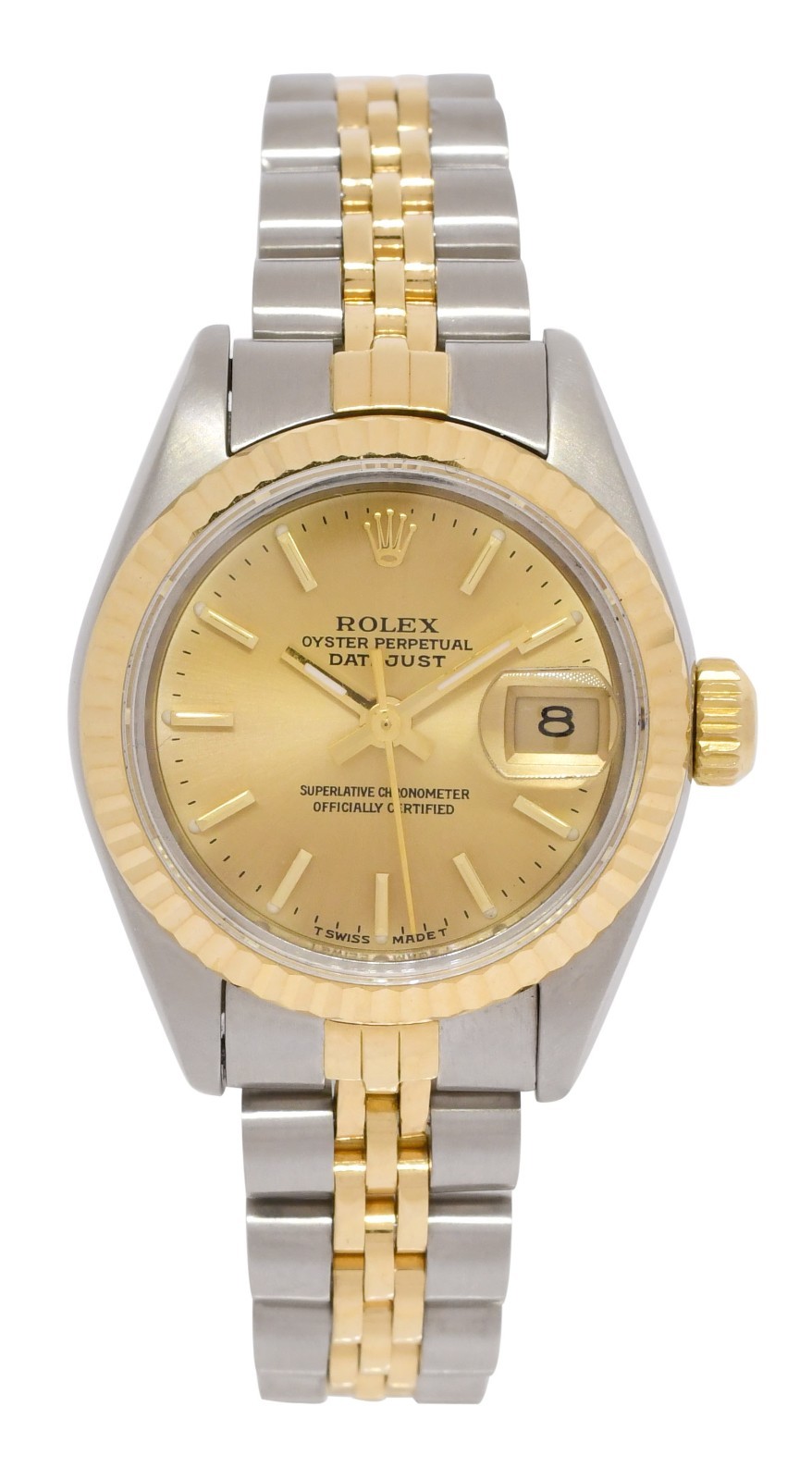 Rolex Datejust 18k Yellow Gold/Steel Champagne Dial 26mm Jubilee Watch X 69173