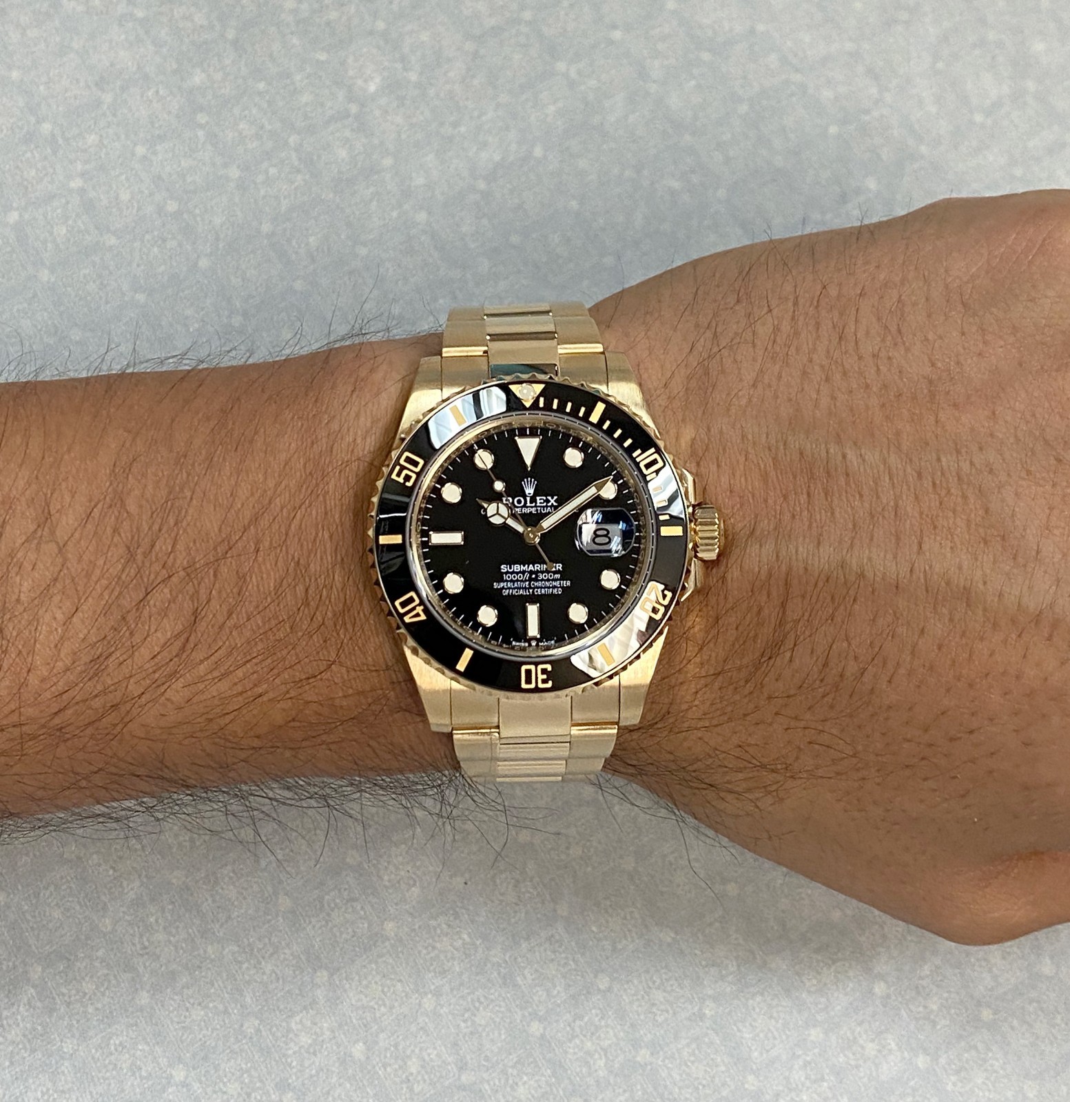 Rolex Submariner Date 18k Yellow Gold Black Ceramic 41mm Watch B/P '21 126618