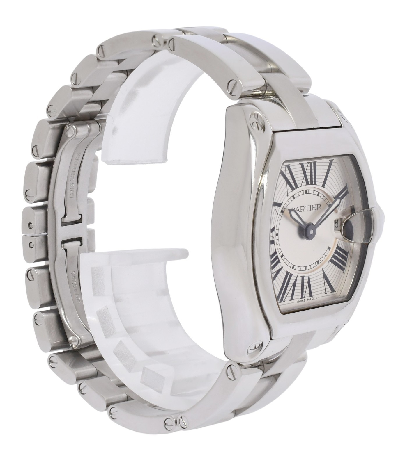 Cartier Roadster Stainless Steel Silver Dial Ladies Quartz Watch 2675