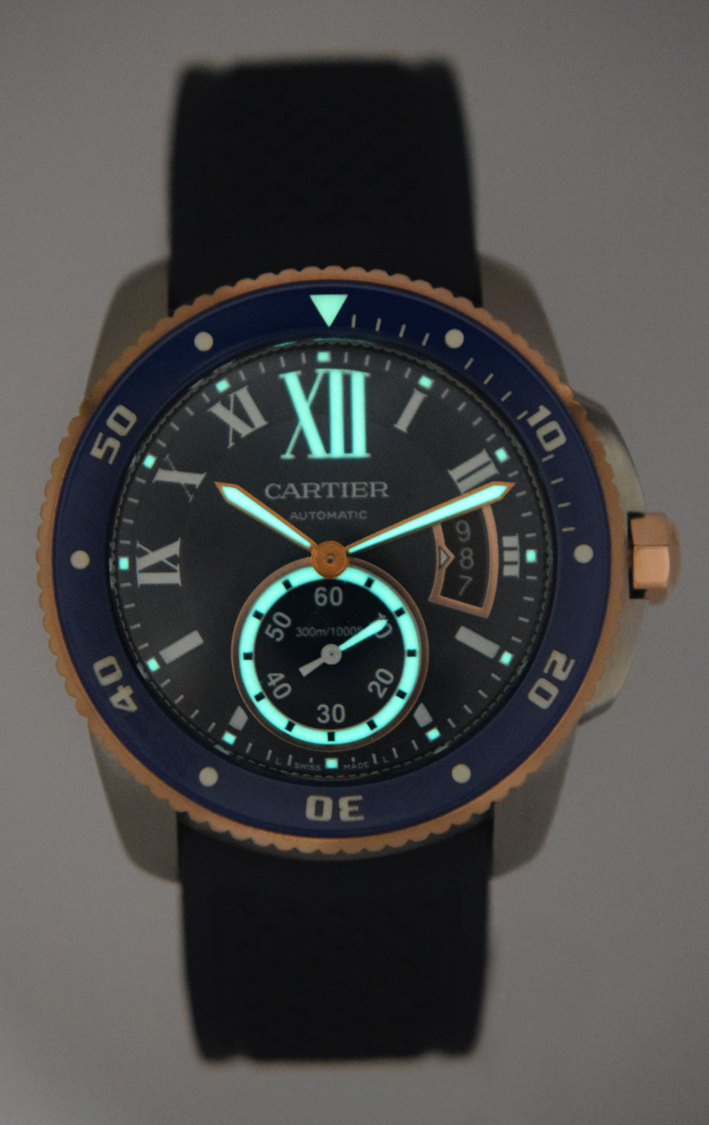 Cartier Calibre Diver Steel & 18k RG Bezel Blue 42mm Watch W2CA0008 B/P '18 3729