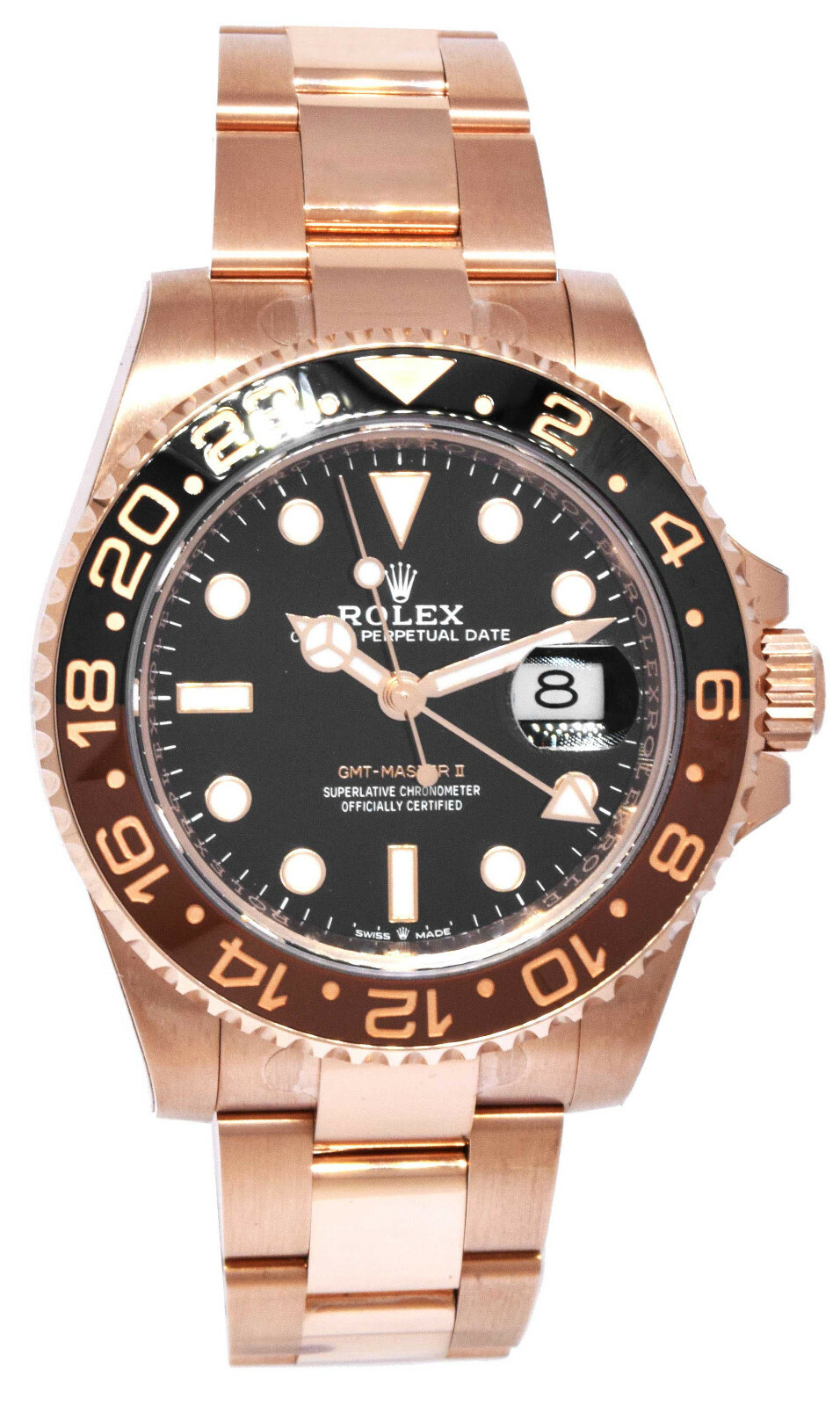 NOS Rolex GMT-Master II 18k Everose Gold "Root Beer" Ceramic Bezel '21 126715