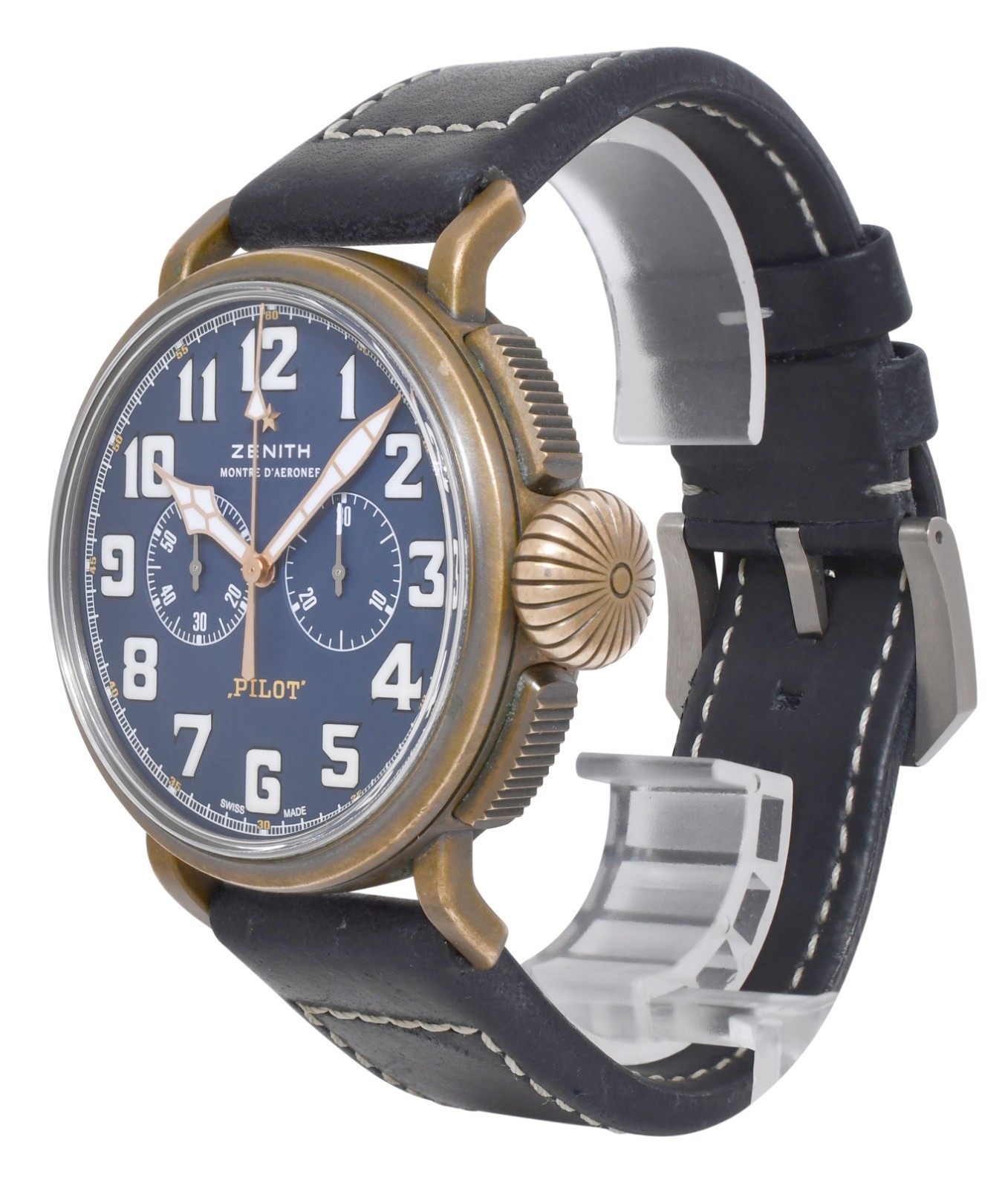 Zenith Pilot Type 20 Chronograph Bronze Blue Dial 45mm Watch B/P '20 29.2430.406 Zenith Pilot Type 20 Chronograph Bronze Blue Dial 45mm Watch B/P '20 29.2430.406