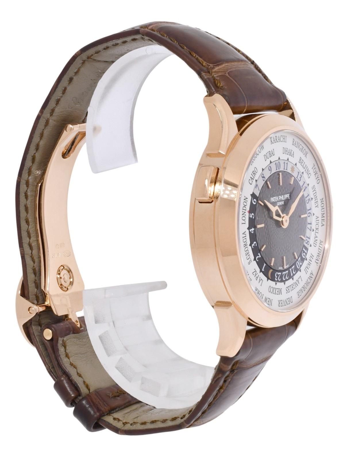 Patek Philippe World Time 5230 Rose Gold Complications 38.5mm Watch +Paper 5230R