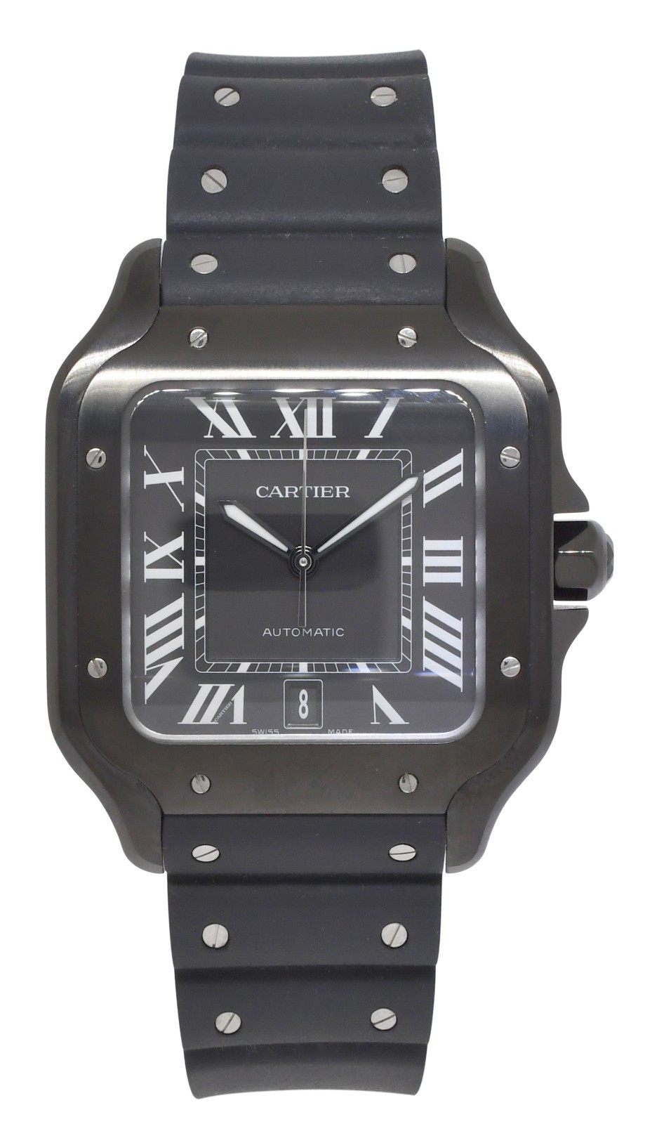 Cartier Santos Large Steel ADLC Black 39.8mm Automatic Watch WSSA0039 4072 Cartier Santos Large Steel ADLC Black 39.8mm Automatic Watch WSSA0039 4072