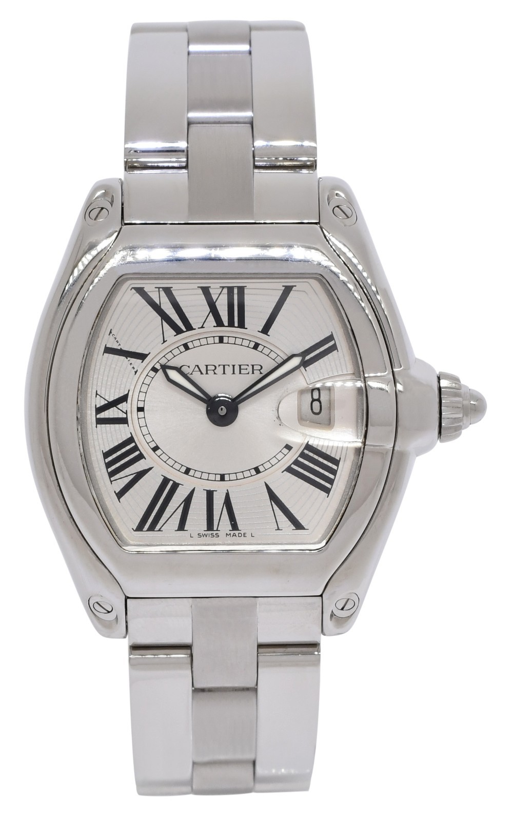 Cartier Roadster Stainless Steel Silver Dial Ladies Quartz Watch 2675