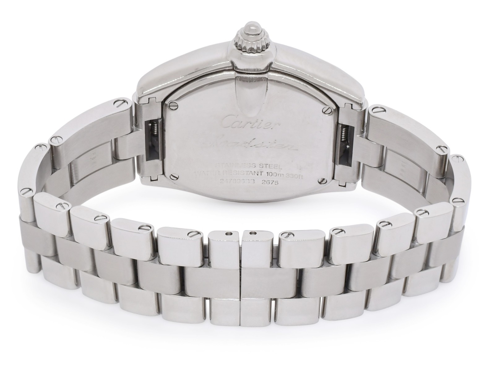Cartier Roadster Stainless Steel Silver Dial Ladies Quartz Watch 2675