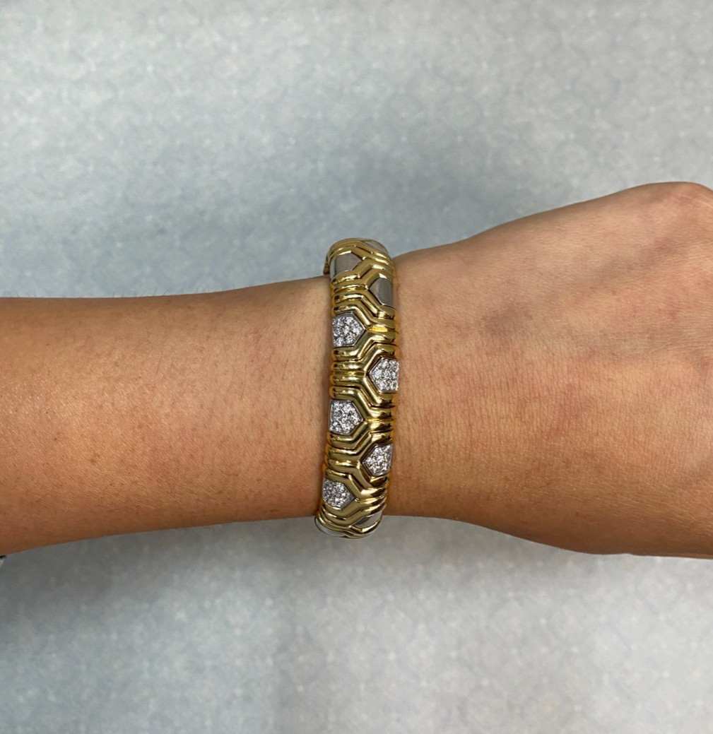 18k Yellow & White Gold Diamond Bracelet