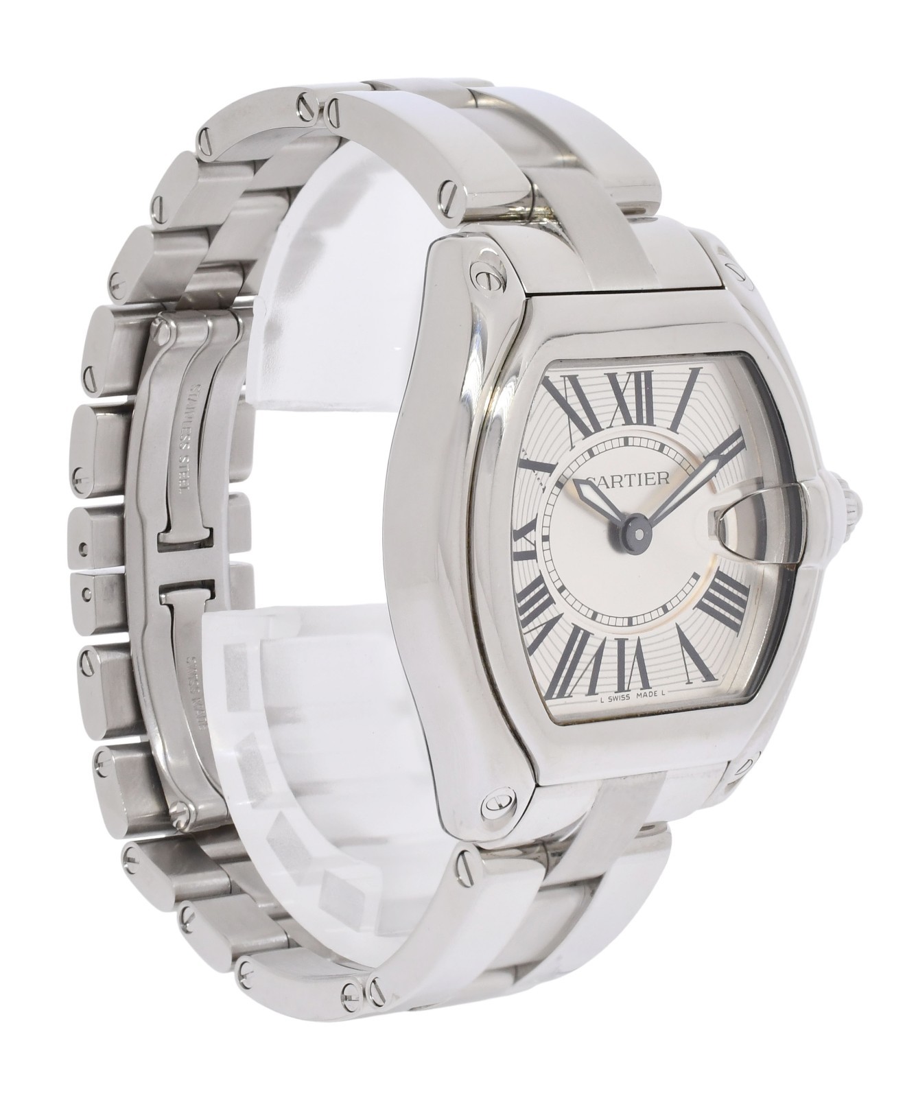 Cartier Roadster Stainless Steel Silver Dial Ladies Quartz Watch 2675