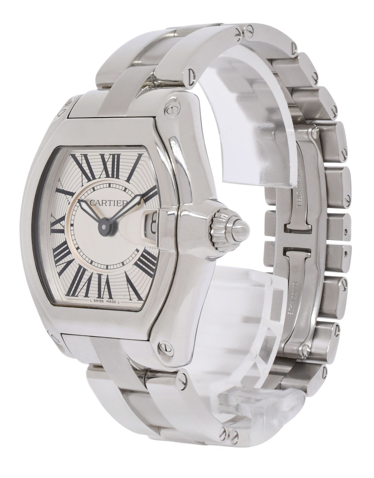 Cartier Roadster Stainless Steel Silver Dial Ladies Quartz Watch 2675