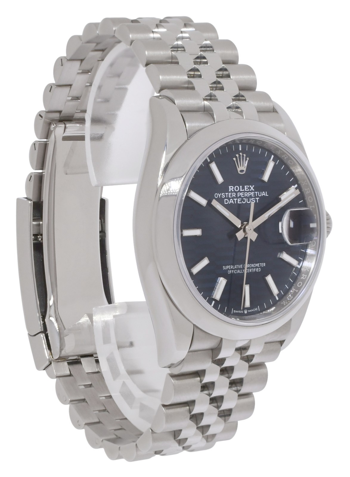 Rolex Datejust 36 Steel Blue Fluted Motif Dial Jubilee Watch +Card '23 126200