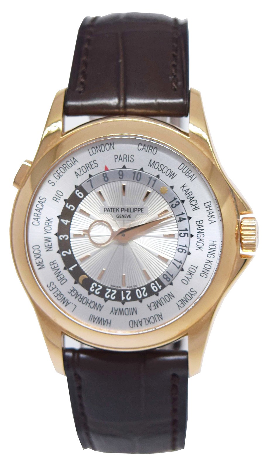 Patek Philippe World Time 5130 Rose Gold Complications Mens 39.5mm Watch 5130R Patek Philippe World Time 5130 Rose Gold Complications Mens 39.5mm Watch 5130R