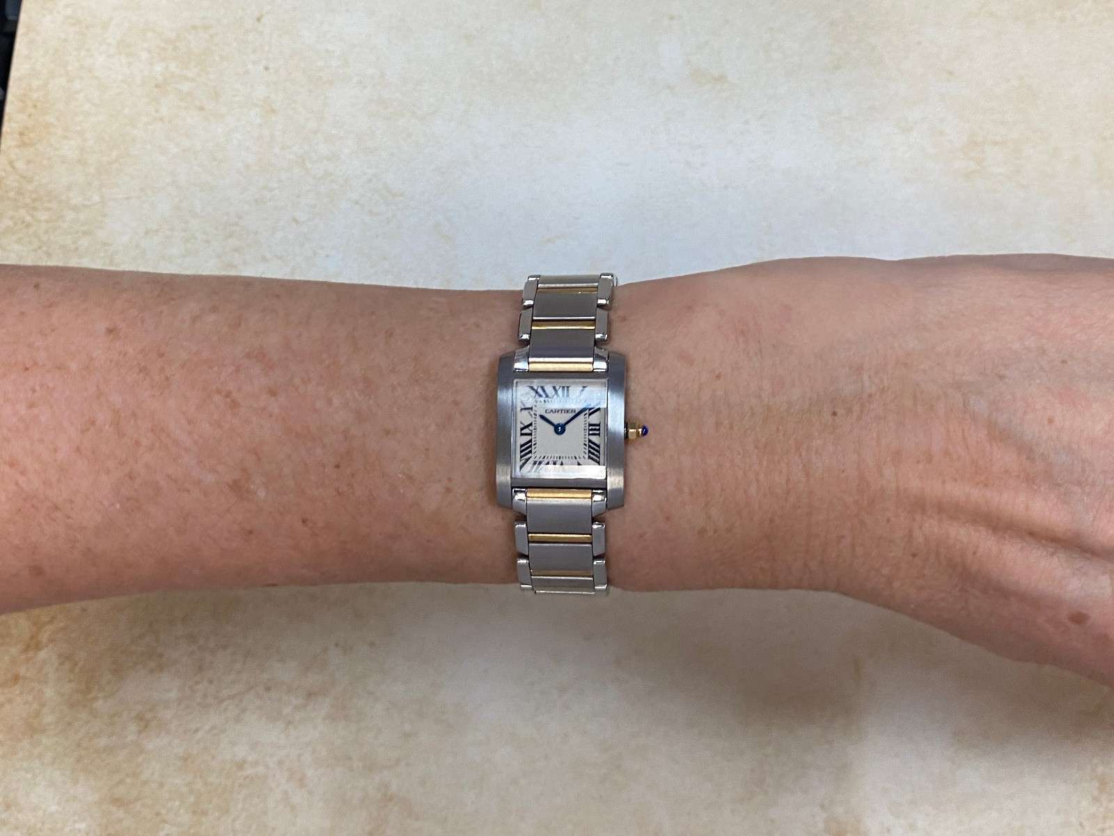 Cartier Tank Francaise Small 18k Yellow Gold/Steel Silver Dial Ladies Watch 2384 Cartier Tank Francaise Small 18k Yellow Gold/Steel Silver Dial Ladies Watch 2384