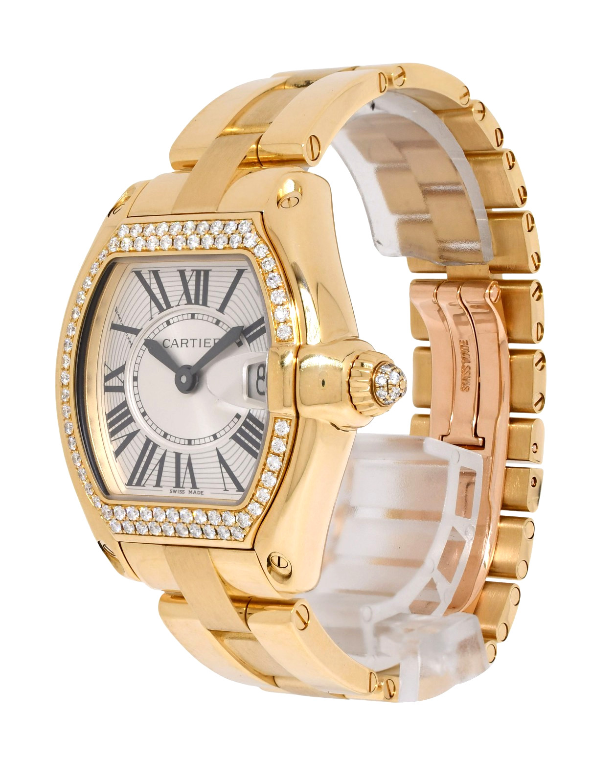 Cartier Roadster Date 18k Yellow Gold & Diamond Ladies Watch WE5001X1 2676 Cartier Roadster Date 18k Yellow Gold & Diamond Ladies Watch WE5001X1 2676