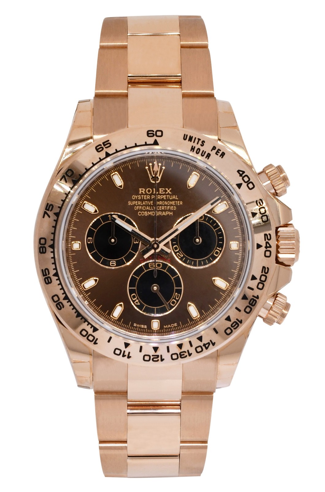 NOS Rolex Daytona 18k Rose Gold Chocolate/Black Dial 40mm Watch B/P '20 116505