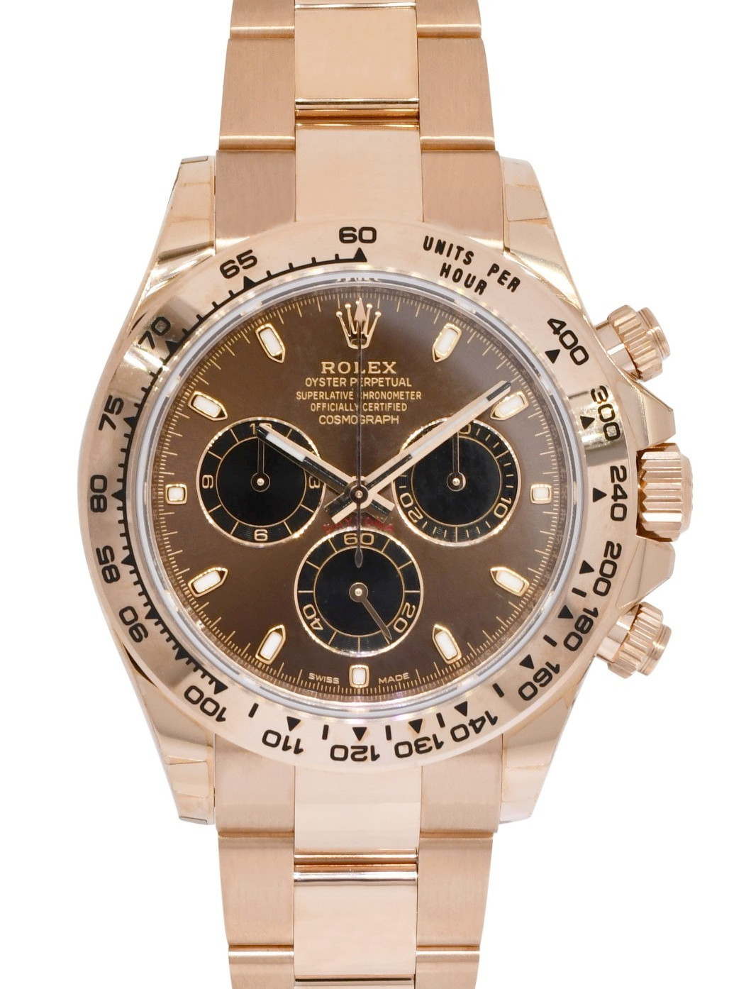 NOS Rolex Daytona 18k Rose Gold Chocolate/Black Dial 40mm Watch B/P '20 116505