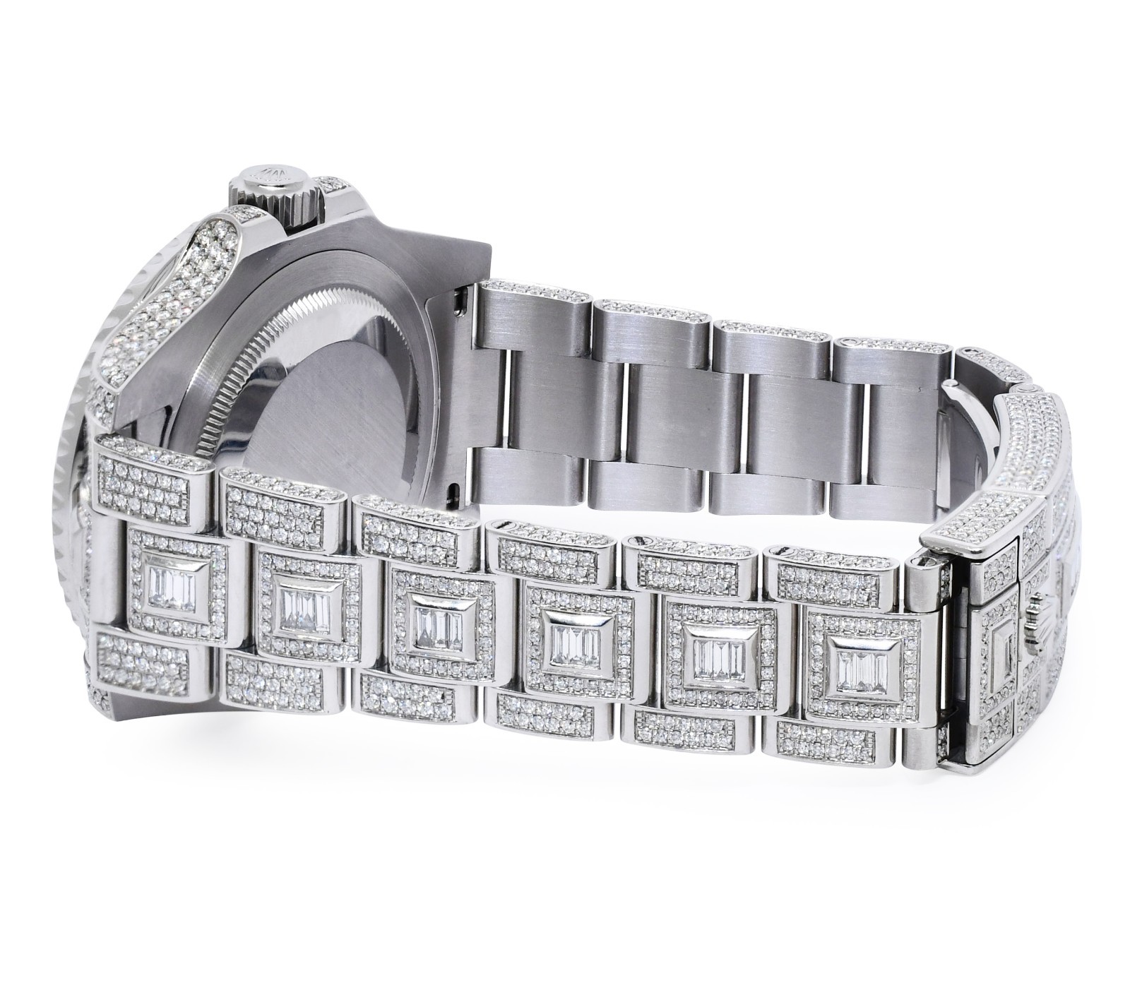 Rolex GMT-Master II Steel & Diamond Iced Out 40mm Watch +Card '18 116710