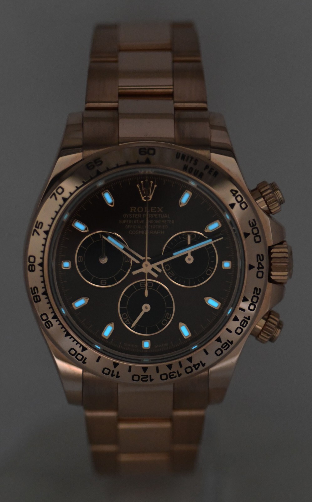 NOS Rolex Daytona 18k Rose Gold Chocolate/Black Dial 40mm Watch B/P '20 116505