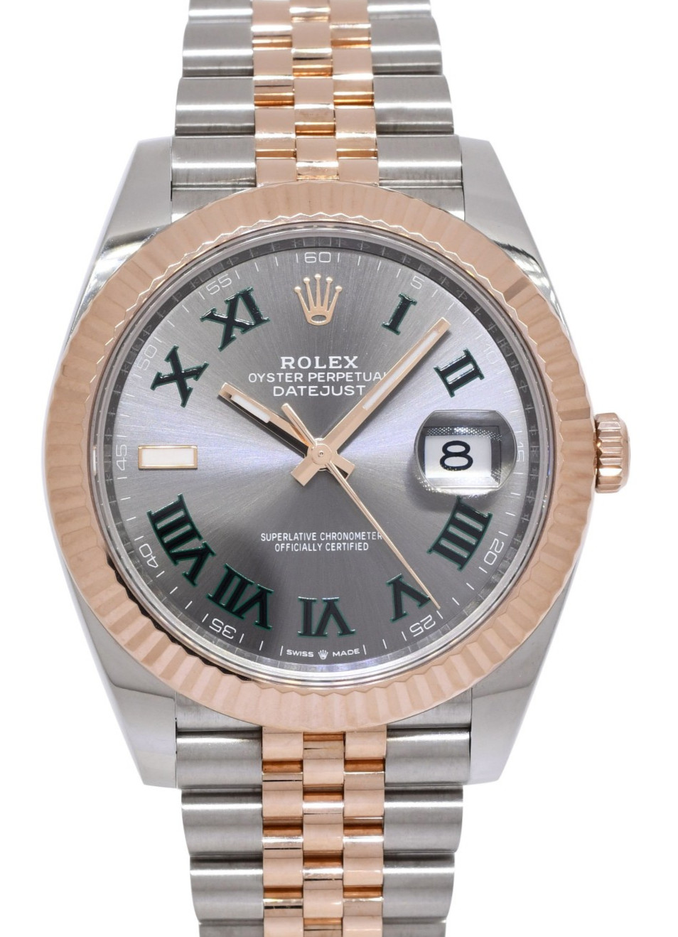 Rolex Datejust 41 Rose Gold/Steel Wimbledon Gray Jubilee Watch B/P '24 126331 Rolex Datejust 41 Rose Gold/Steel Wimbledon Gray Jubilee Watch B/P '24 126331