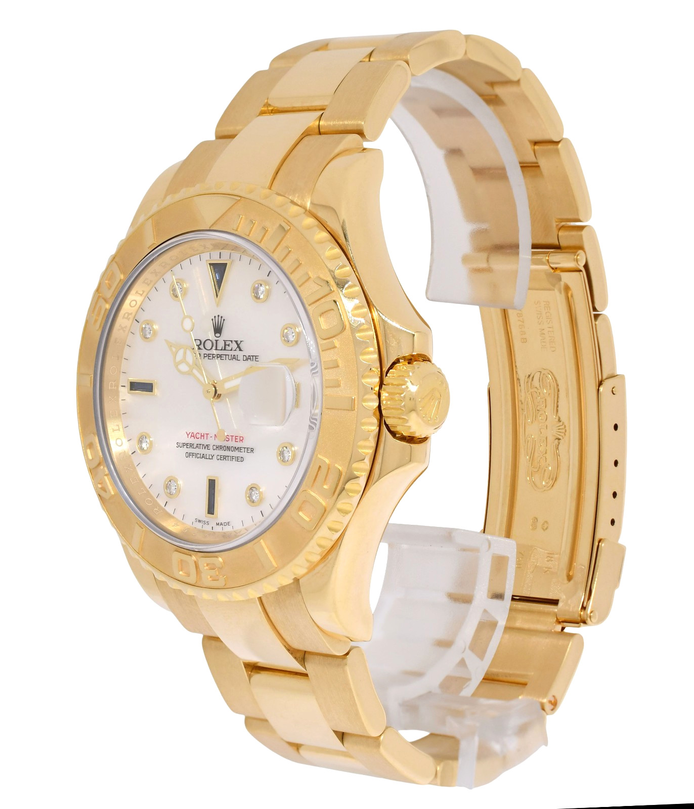 Rolex Yacht-Master 18k Yellow Gold MOP Sapphire/Diamond 40mm Watch V 16628 Rolex Yacht-Master 18k Yellow Gold MOP Sapphire/Diamond 40mm Watch V 16628