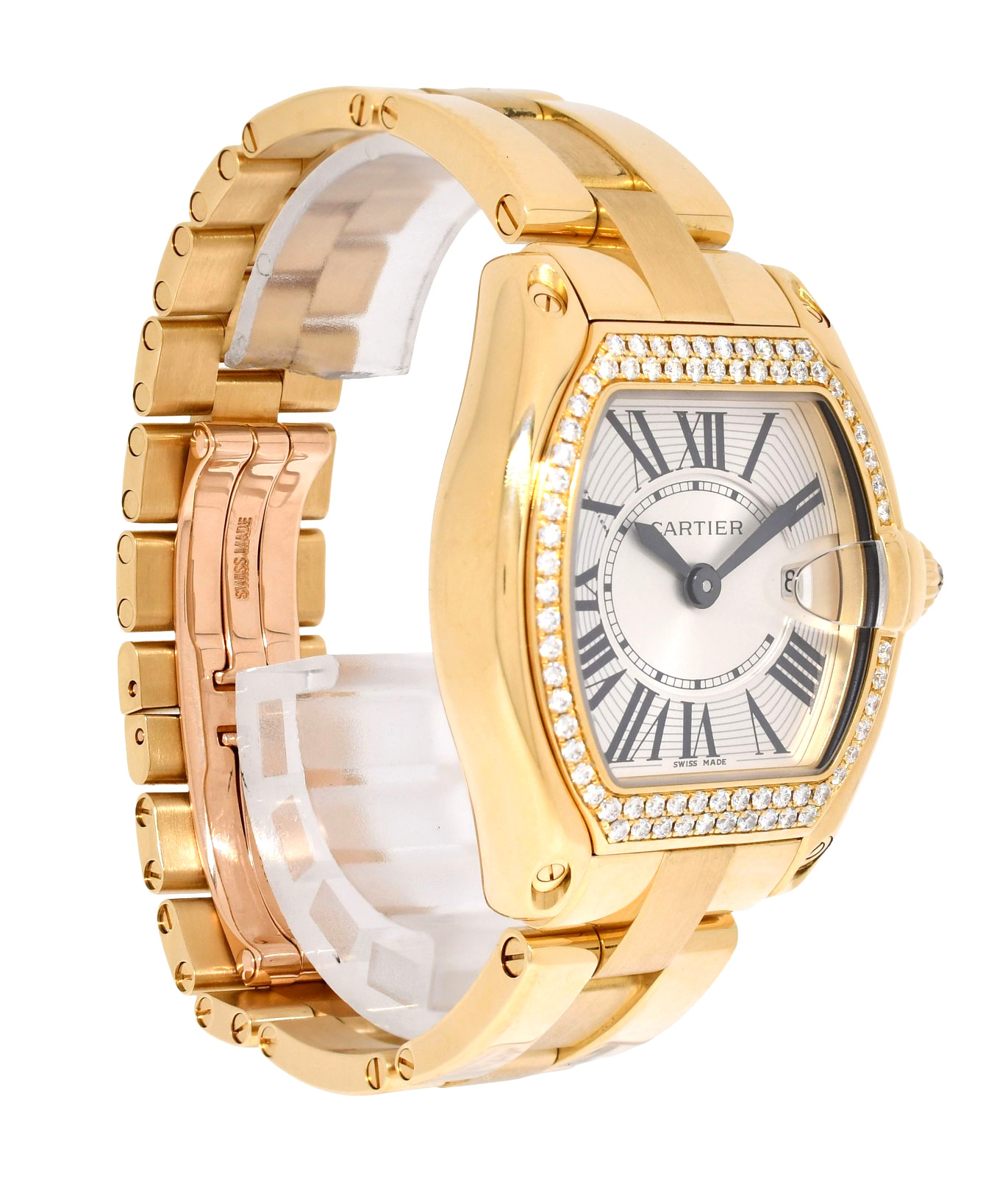 Cartier Roadster Date 18k Yellow Gold & Diamond Ladies Watch WE5001X1 2676 Cartier Roadster Date 18k Yellow Gold & Diamond Ladies Watch WE5001X1 2676