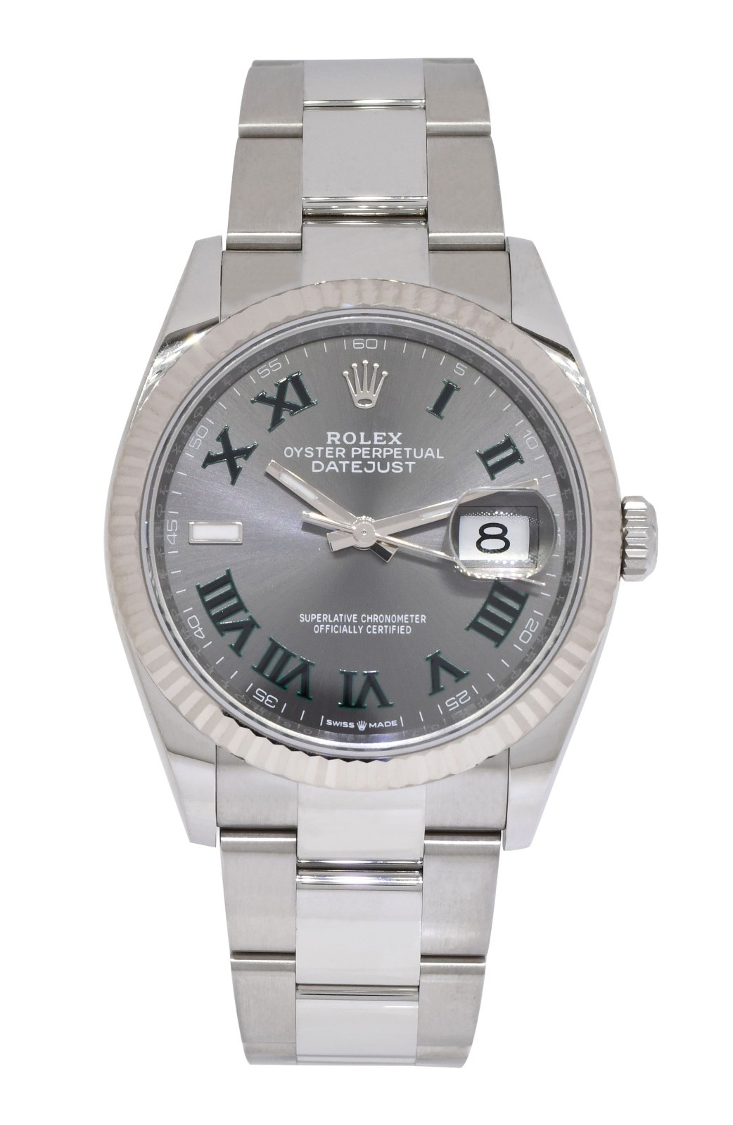 NOS Rolex Datejust 36 Steel & 18k WG Bezel Wimbledon Oyster Watch B/P '26 126234 NOS Rolex Datejust 36 Steel & 18k WG Bezel Wimbledon Oyster Watch B/P '26 126234