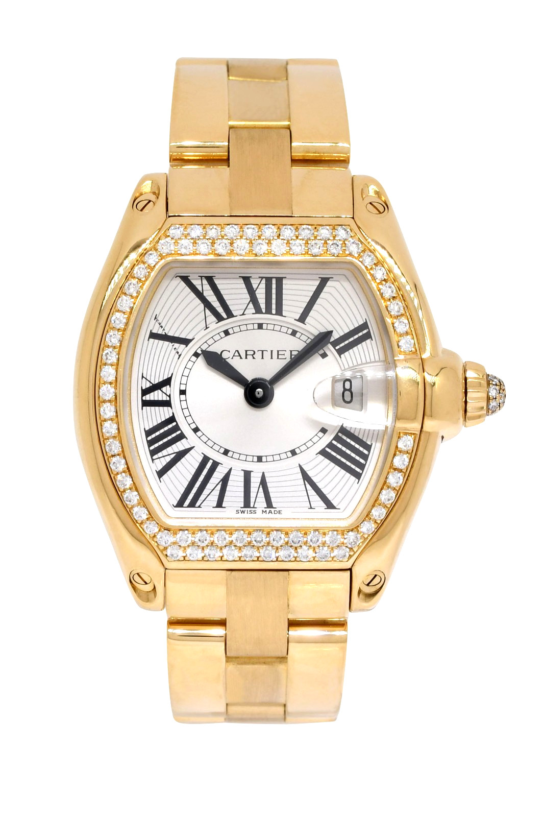 Cartier Roadster Date 18k Yellow Gold & Diamond Ladies Watch WE5001X1 2676 Cartier Roadster Date 18k Yellow Gold & Diamond Ladies Watch WE5001X1 2676