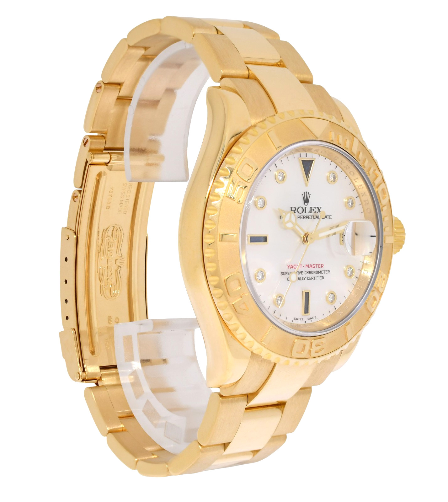 Rolex Yacht-Master 18k Yellow Gold MOP Sapphire/Diamond 40mm Watch V 16628 Rolex Yacht-Master 18k Yellow Gold MOP Sapphire/Diamond 40mm Watch V 16628