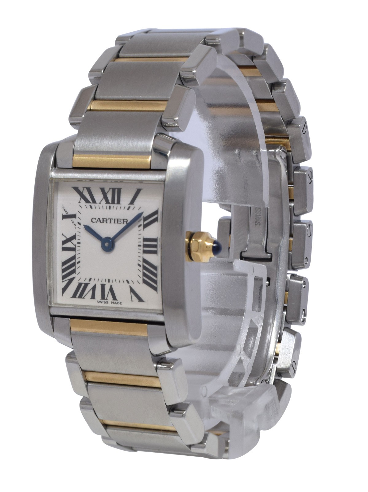 Cartier Tank Francaise Small 18k Yellow Gold/Steel Silver Dial Ladies Watch 2384 Cartier Tank Francaise Small 18k Yellow Gold/Steel Silver Dial Ladies Watch 2384