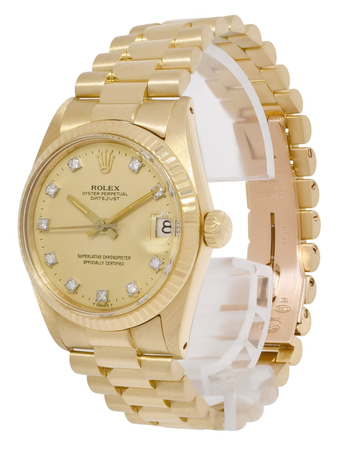 Rolex Datejust President 18k Yellow Gold Diamond Dial 31mm Watch '84 6827 Rolex Datejust President 18k Yellow Gold Diamond Dial 31mm Watch '84 6827