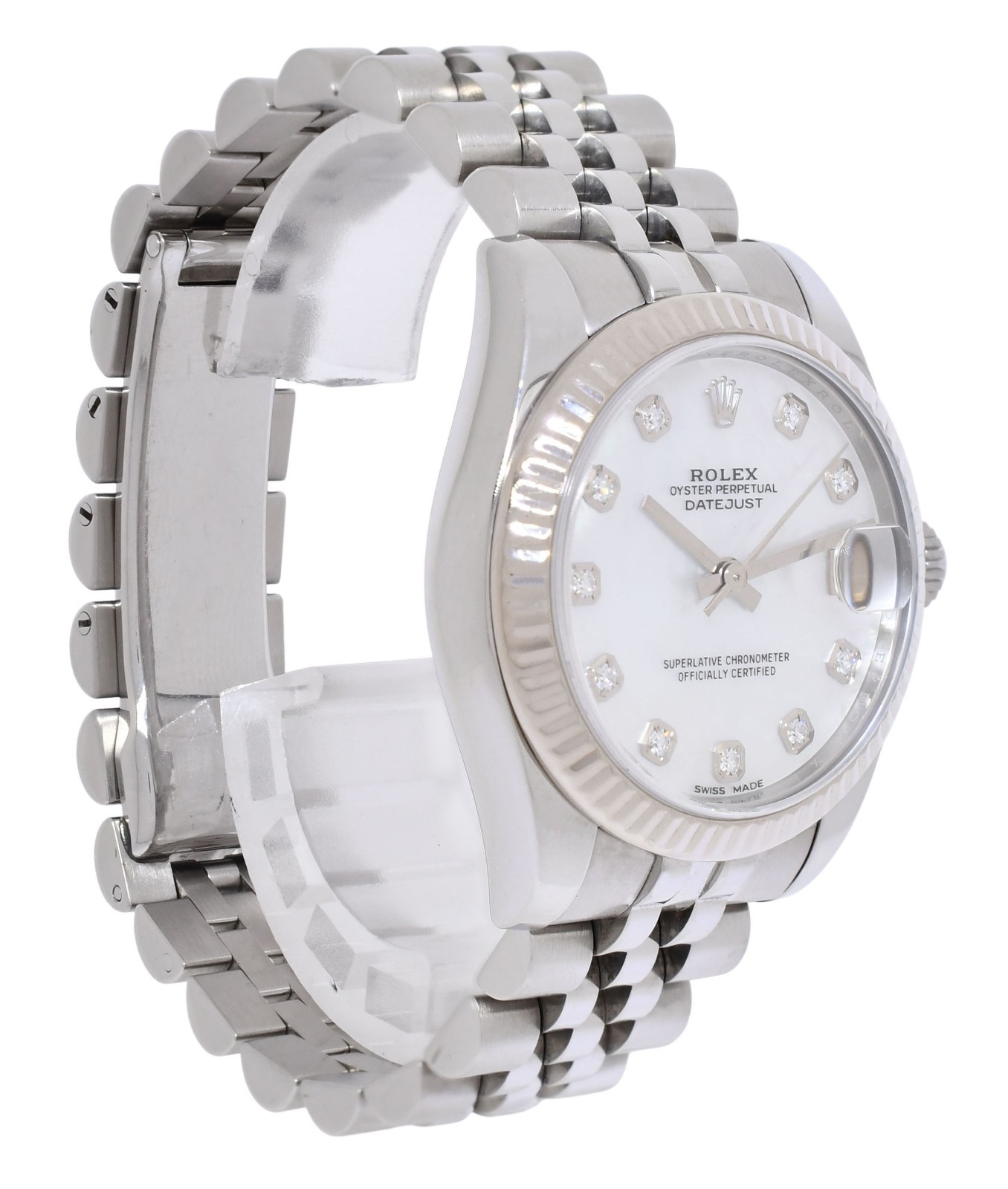Rolex Datejust Steel & 18k WG Bezel MOP Diamond Dial 31mm Jubilee Watch 178274 Rolex Datejust Steel & 18k WG Bezel MOP Diamond Dial 31mm Jubilee Watch 178274