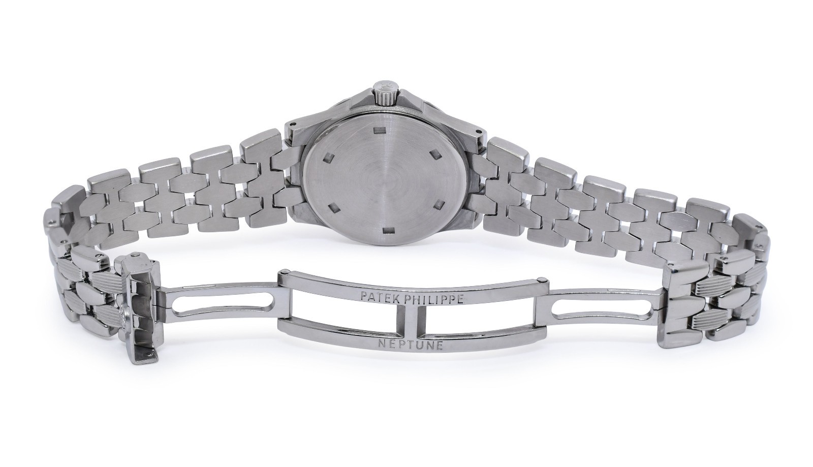 Patek Philippe Neptune 4880 Steel Black Dial Ladies 27mm Quartz Watch 4880/1A
