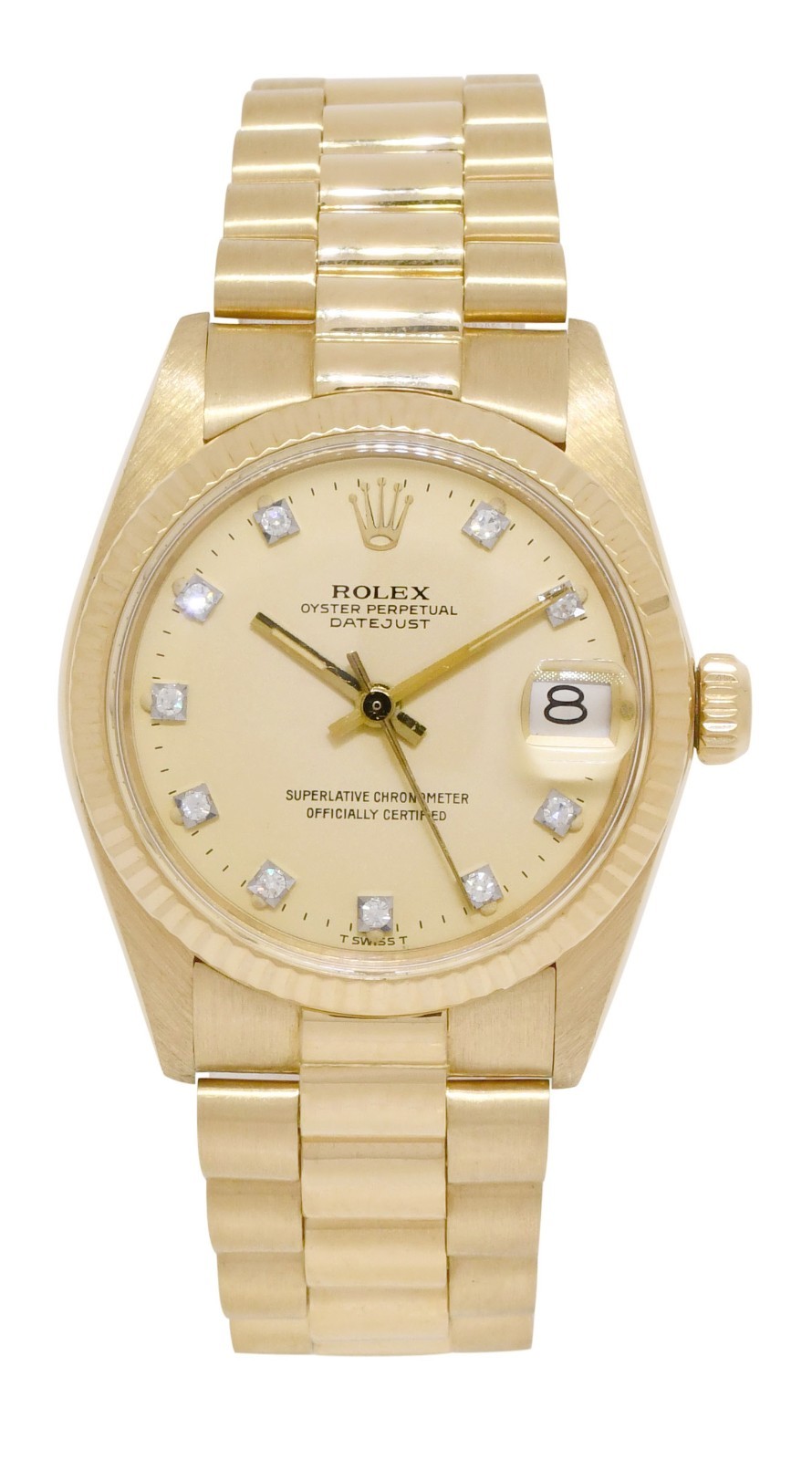 Rolex Datejust President 18k Yellow Gold Diamond Dial 31mm Watch '84 6827 Rolex Datejust President 18k Yellow Gold Diamond Dial 31mm Watch '84 6827