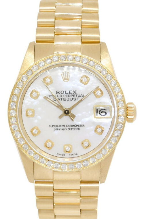Rolex Datejust President 18k Yellow Gold MOP Diamond Ladies 31mm Watch '81 6827 Rolex Datejust President 18k Yellow Gold MOP Diamond Ladies 31mm Watch '81 6827