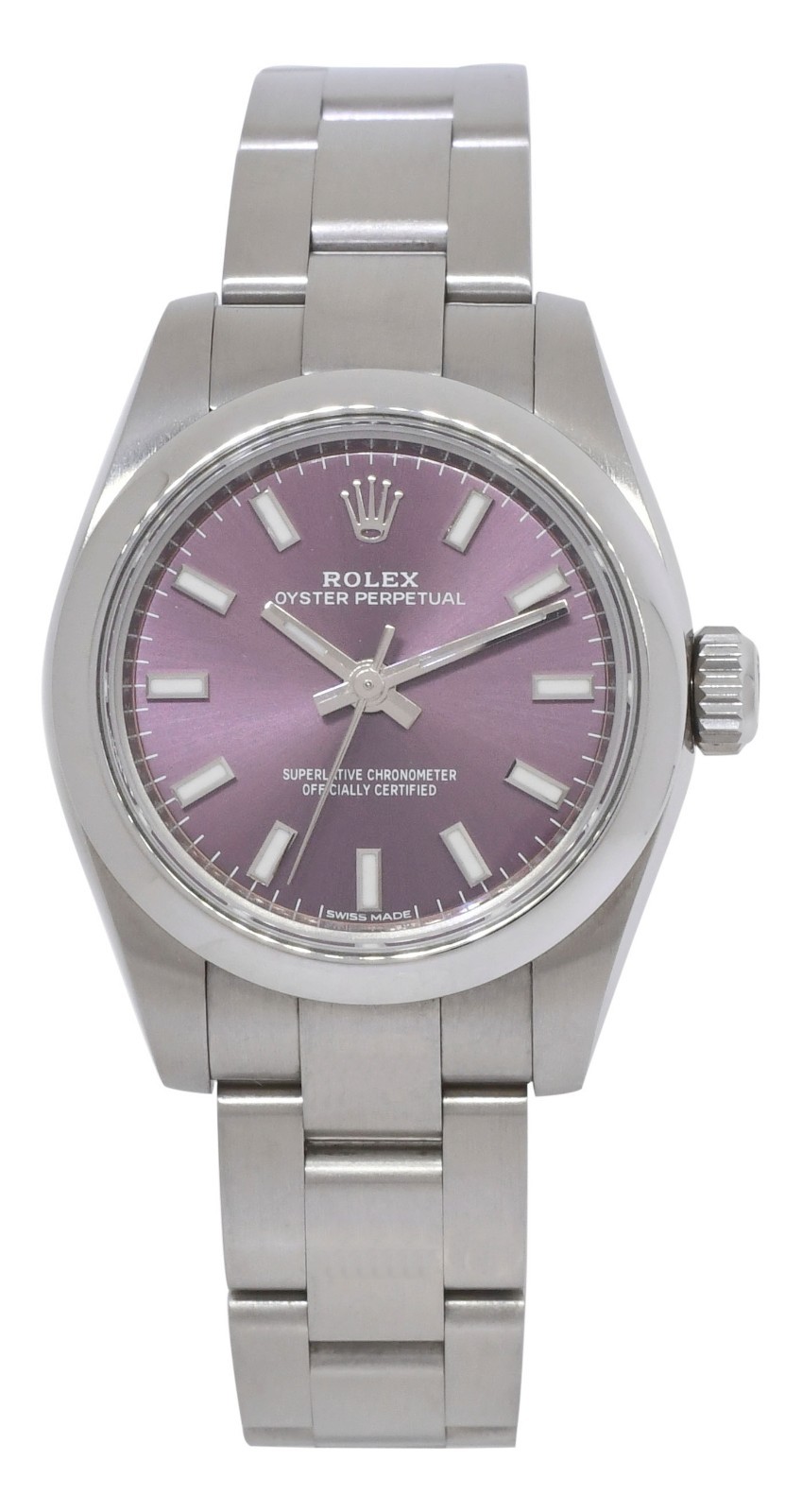 Rolex Oyster Perpetual 26 Steel Purple "Red Grape" Ladies Watch +Card '20 176200 Rolex Oyster Perpetual 26 Steel Purple "Red Grape" Ladies Watch +Card '20 176200