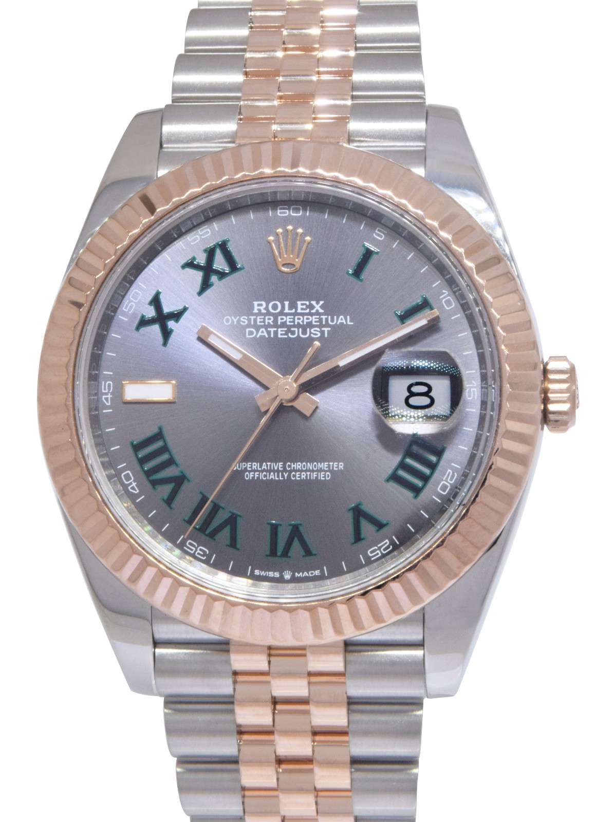 Rolex Datejust 41 Rose Gold/Steel Wimbledon Gray Jubilee Watch B/P '23 126331